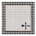 Kit 2 Guardanapos Linho Bordado Churrasco 40x40 + 2 Argolas