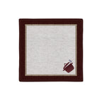 Kit 2 Guardanapos Linho Bordado Feijoada 40x40 + 2 Argolas