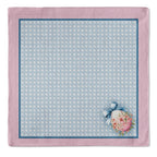 Kit 2 Guardanapos Páscoa Azul Rosa Poá Linho 40x40 + 2 Orelinhas