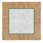Kit 2 Guardanapos Linho Artesanato 40x40 + 2 Argolas