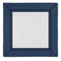 Kit 2 Guardanapos Linho Ikat Azul 40x40 + 2 Argolas