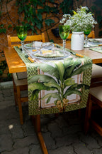 Caminho de Mesa Bananeiras c/ Hidrorrepelência 43x141cm