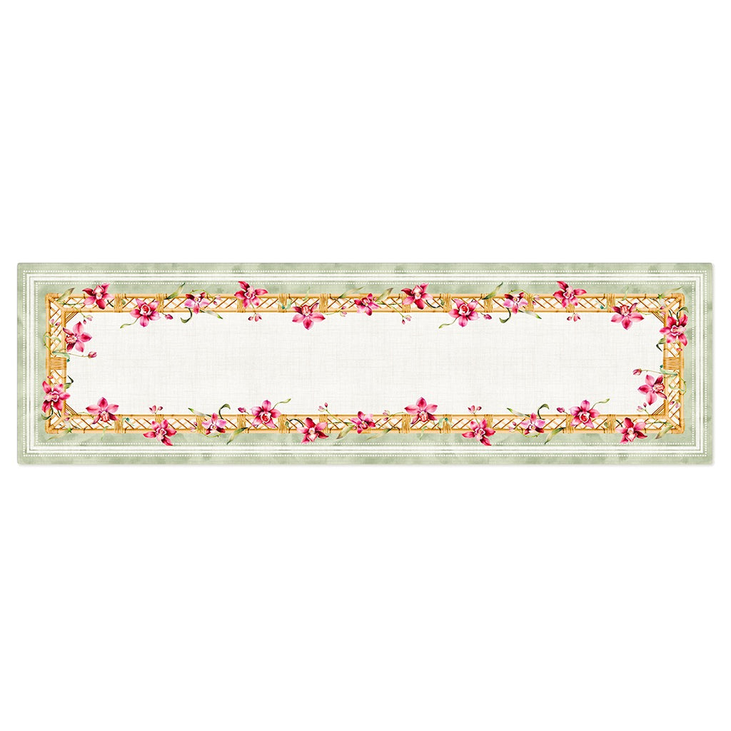 Caminho de Mesa Flor Orquídea c/ Hidrorrepelência 43x141cm