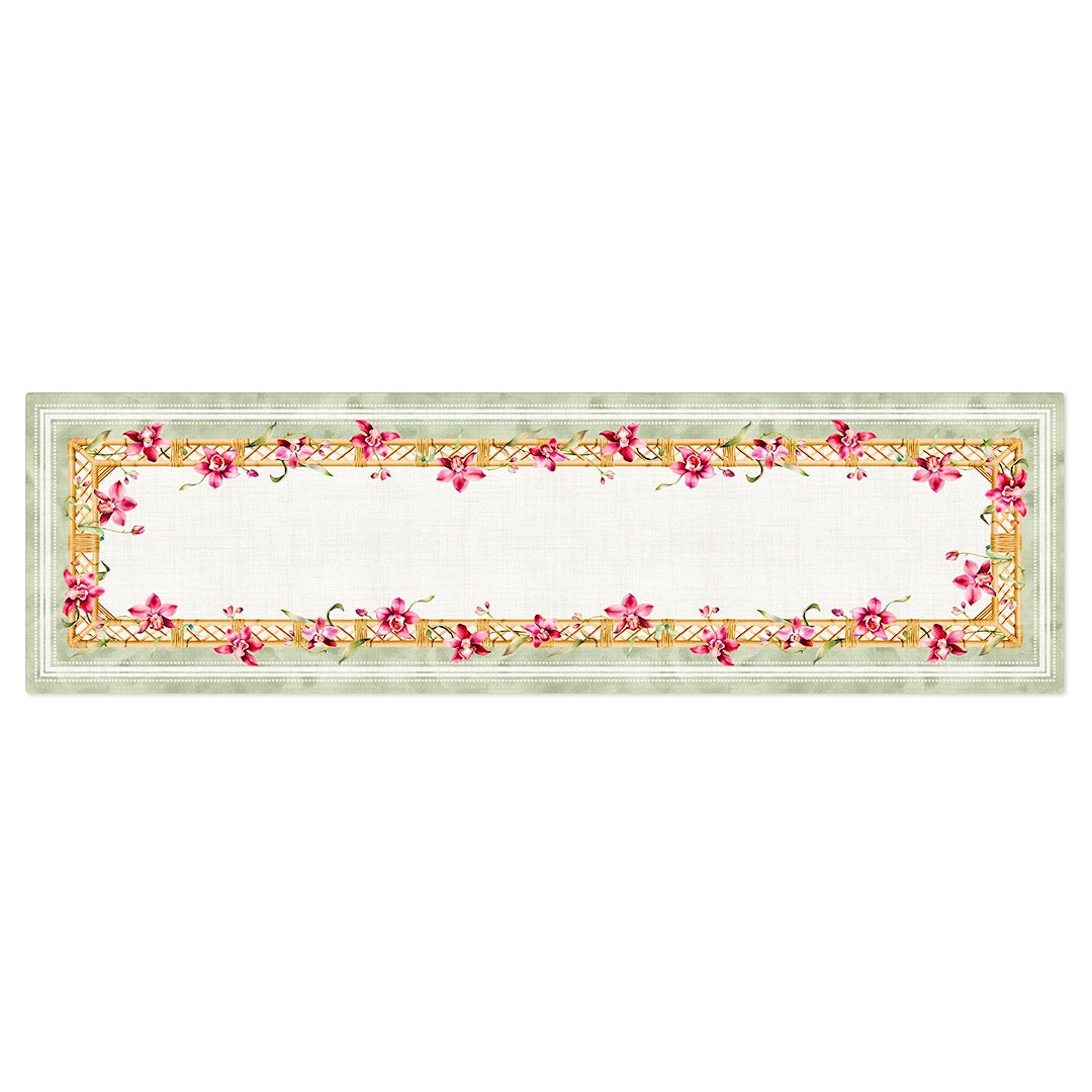 Caminho de Mesa Flor Orquídea c/ Hidrorrepelência 43x141cm