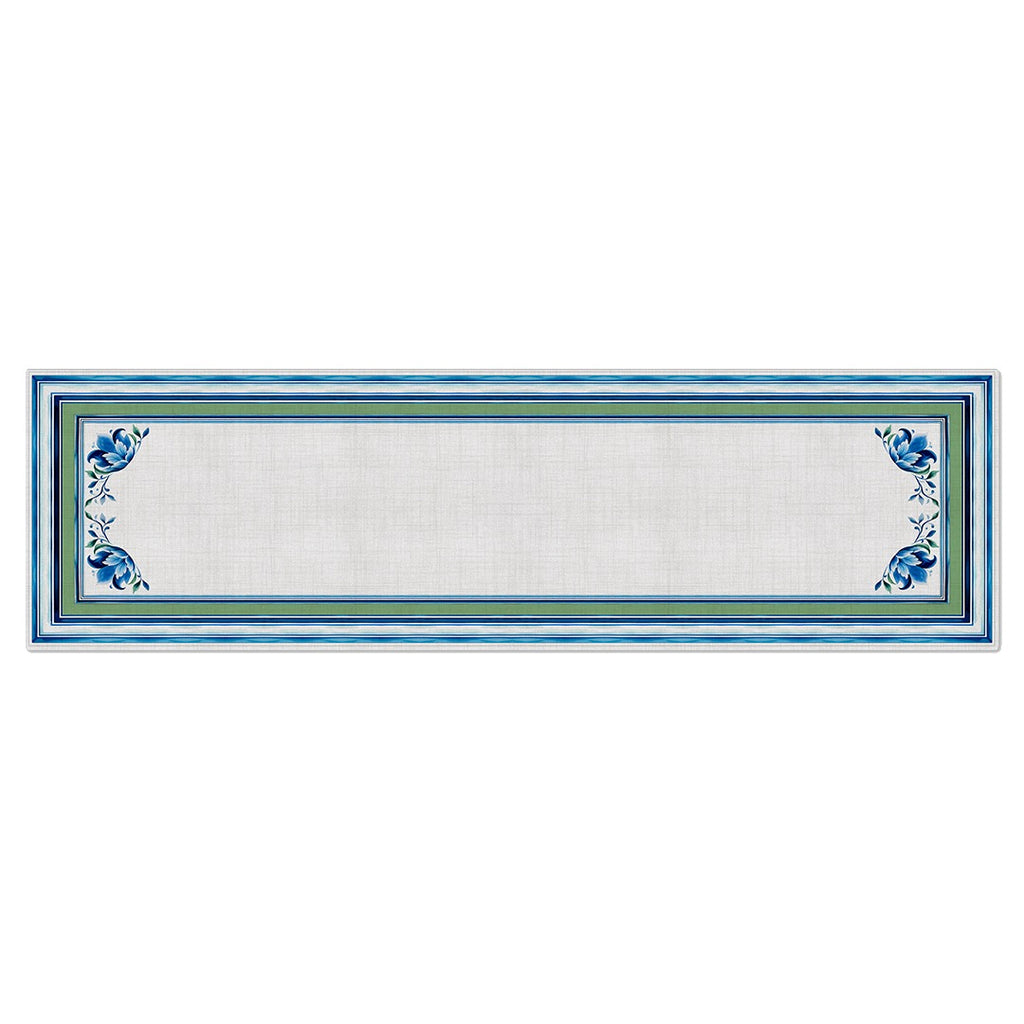 Caminho de Mesa Floral Azul c/ Hidrorrepelência 43x141cm