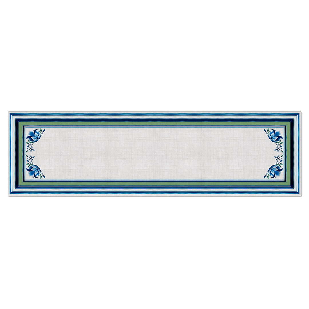 Caminho de Mesa Floral Azul c/ Hidrorrepelência 43x141cm