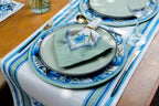 Caminho de Mesa Floral Azul c/ Hidrorrepelência 43x141cm