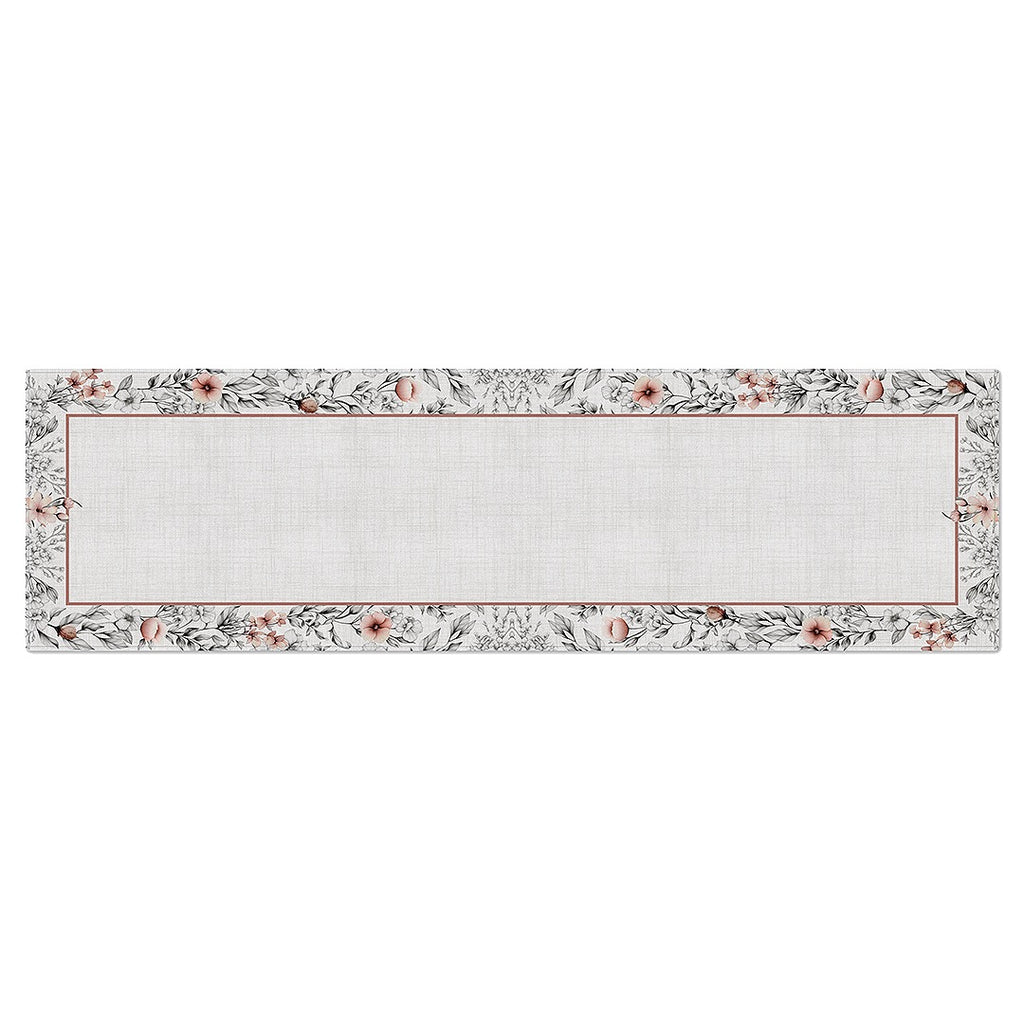 Caminho de Mesa Floral Rosê c/ Hidrorrepelência 43x141cm
