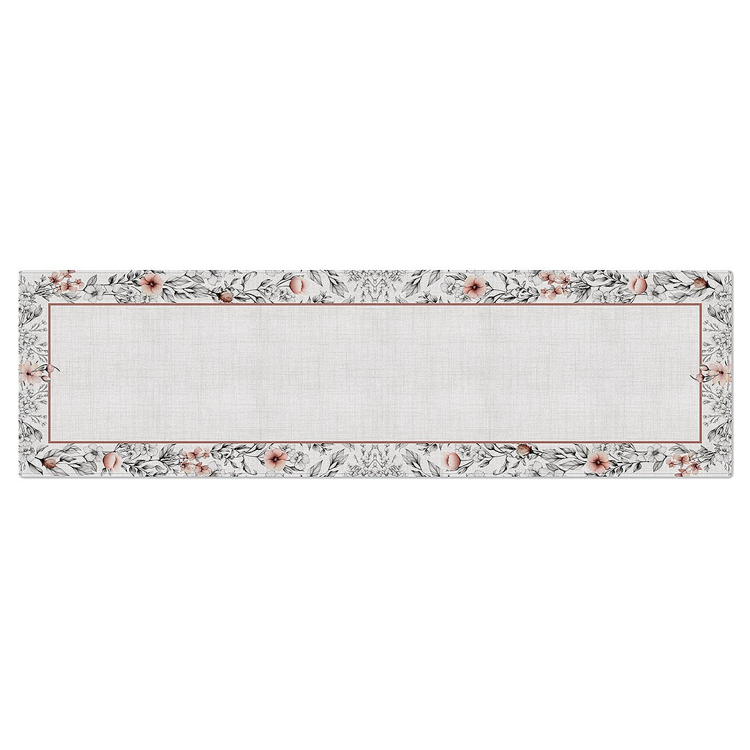 Caminho de Mesa Floral Rosê c/ Hidrorrepelência 43x141cm