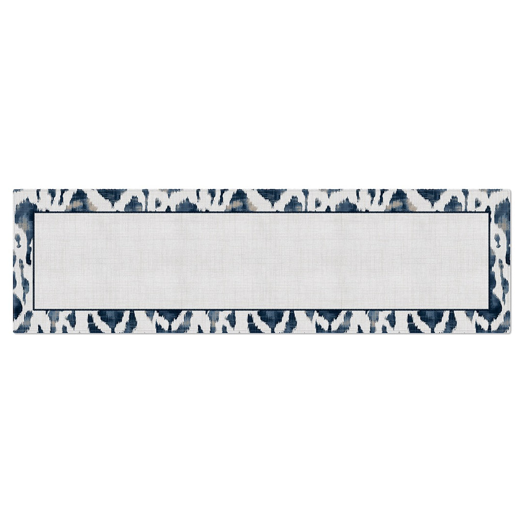 Caminho de Mesa Ikat Azul c/ Hidrorrepelência 43x141cm
