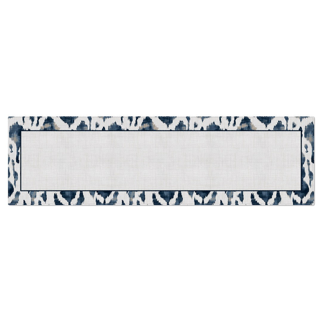Caminho de Mesa Ikat Azul c/ Hidrorrepelência 43x141cm