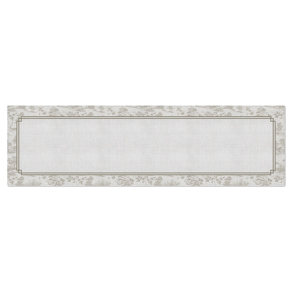 Caminho de Mesa Floral Cinza c/ Hidrorrepelência 43x141cm