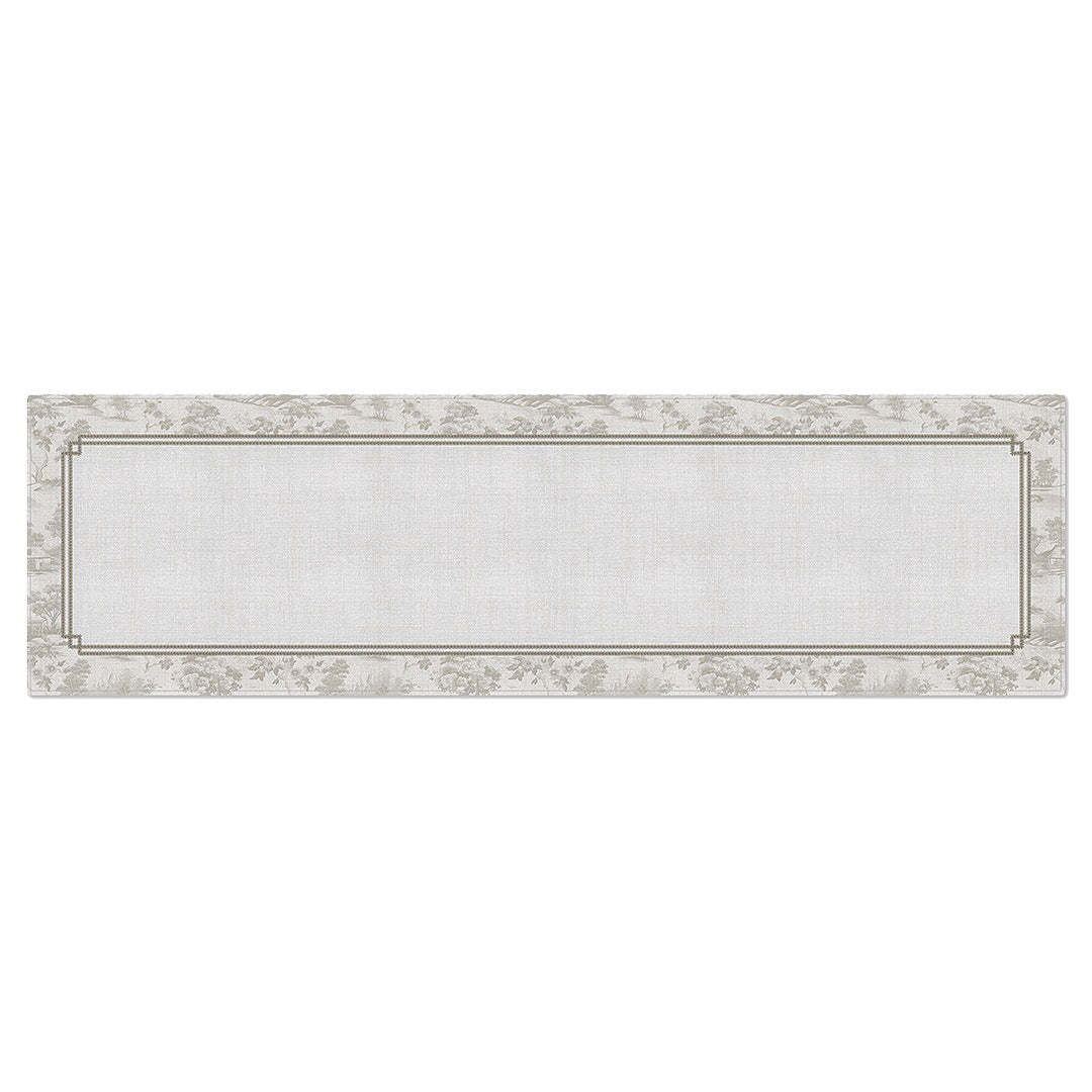 Caminho de Mesa Floral Cinza c/ Hidrorrepelência 43x141cm