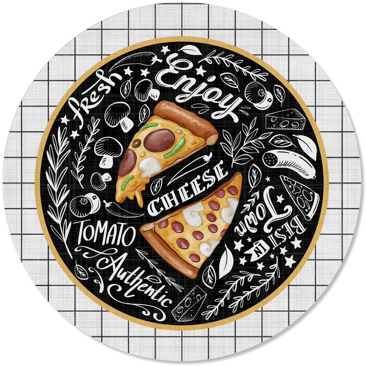 Kit 2 Capas para Sousplat Noite da Pizza 35x35