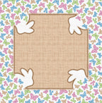 Toalha de Mesa Quadrada Páscoa Bege 4 Lugares 140x140cm