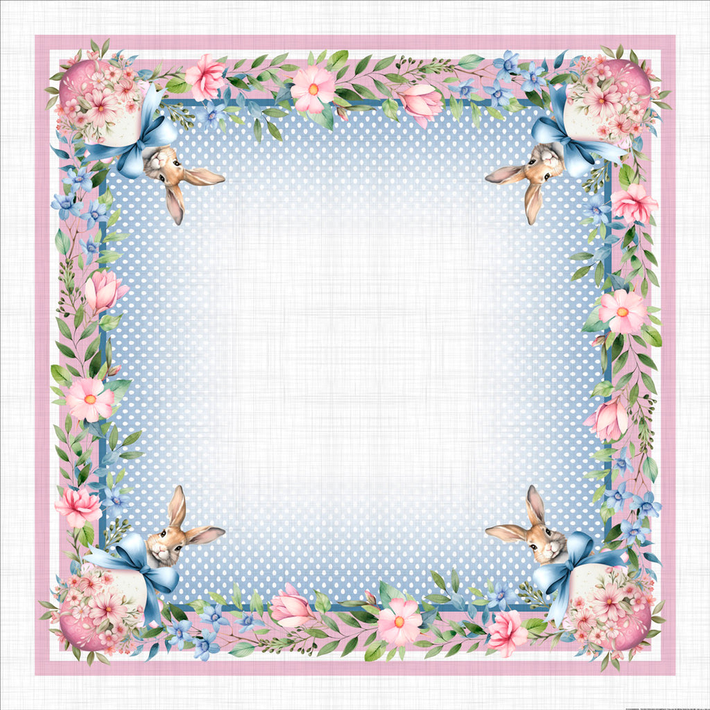 Toalha de Mesa Quadrada Páscoa Poá 4 Lugares 140x140cm