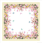 Toalha de Mesa Quadrada Páscoa Flores 4 Lugares 140x140cm