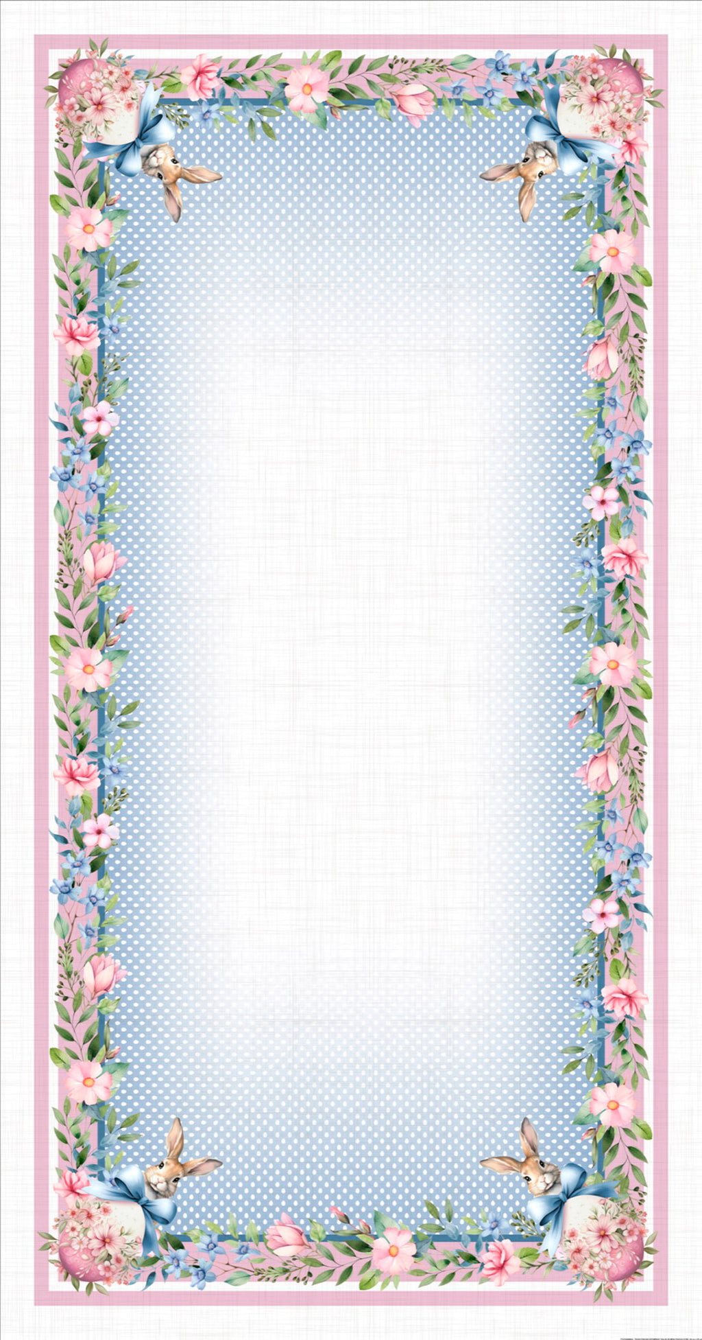Toalha de Mesa Retangular Páscoa Poá 8 Lugares 140x270cm