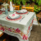 Toalha de Mesa Quadrada Orquídeas 4 Lugares 140x140