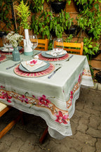 Toalha de Mesa Retangular Orquídeas 6 Lugares 140x220