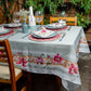 Toalha de Mesa Quadrada Orquídeas 4 Lugares 140x140