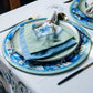 Toalha de Mesa Retangular Floral Azul 8 Lugares 140x270
