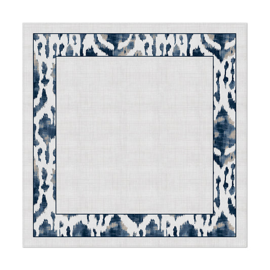 Toalha de Mesa Quadrada Ikat Azul 4 Lugares 140x140