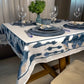 Toalha de Mesa Retangular Ikat Azul 8 Lugares 140x270