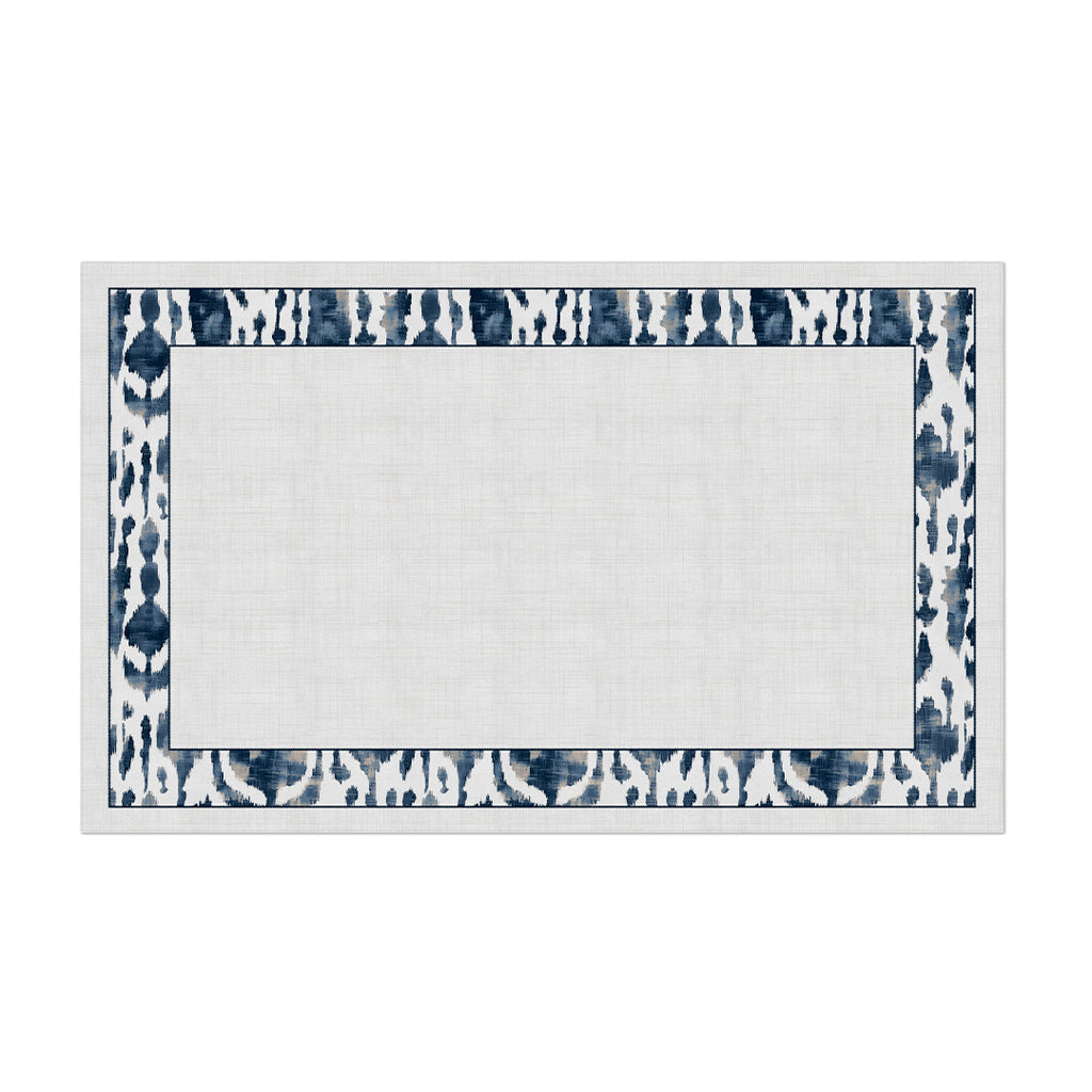 Toalha de Mesa Retangular Ikat Azul 6 Lugares 140x220
