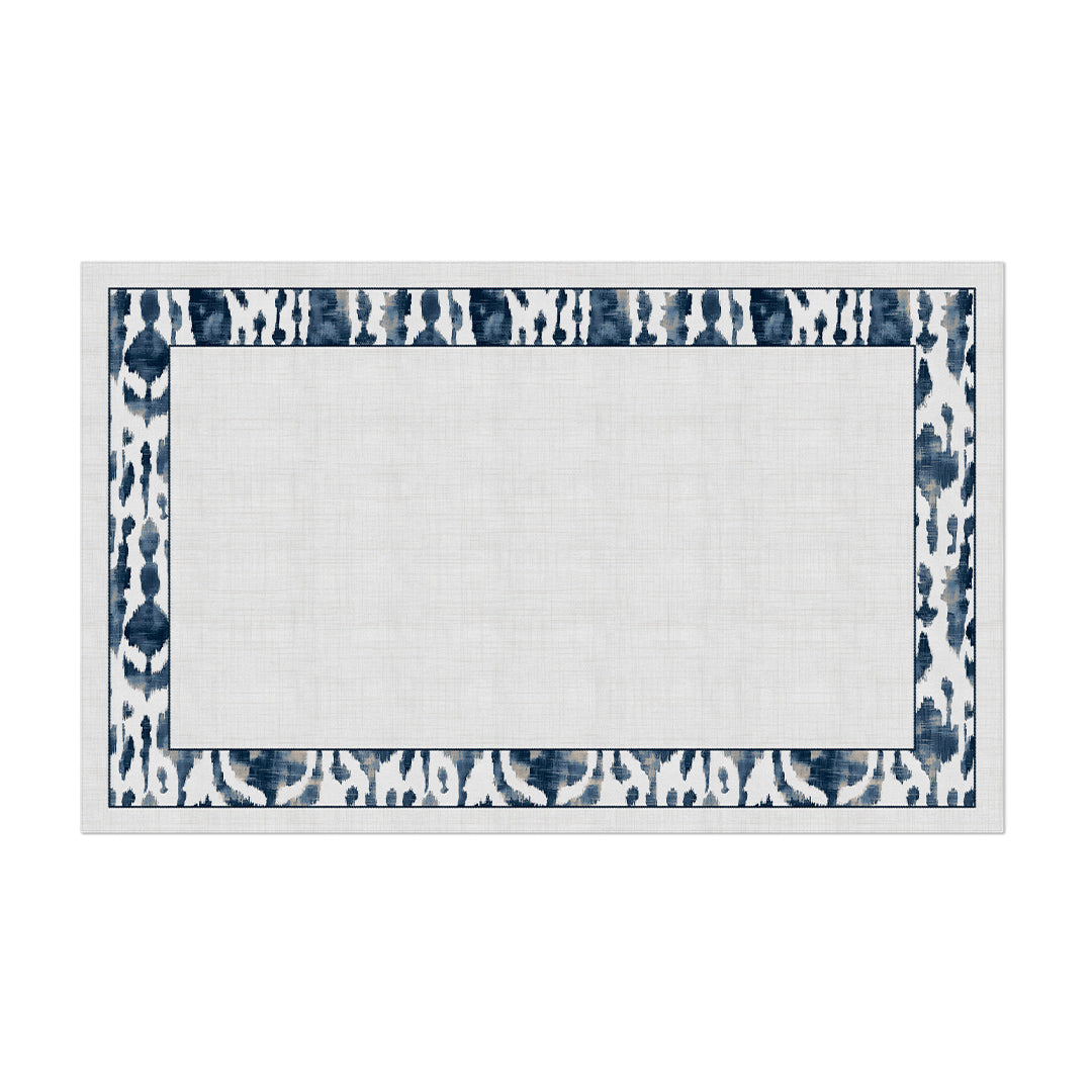 Toalha de Mesa Retangular Ikat Azul 6 Lugares 140x220