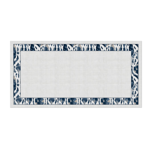 Toalha de Mesa Retangular Ikat Azul 8 Lugares 140x270