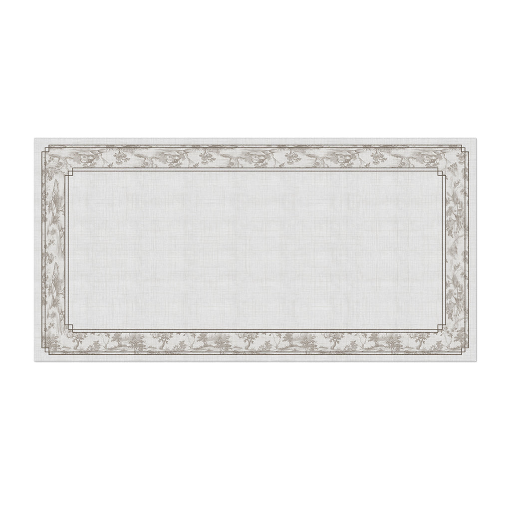 Toalha de Mesa Retangular Floral Cinza 8 Lugares 140x270