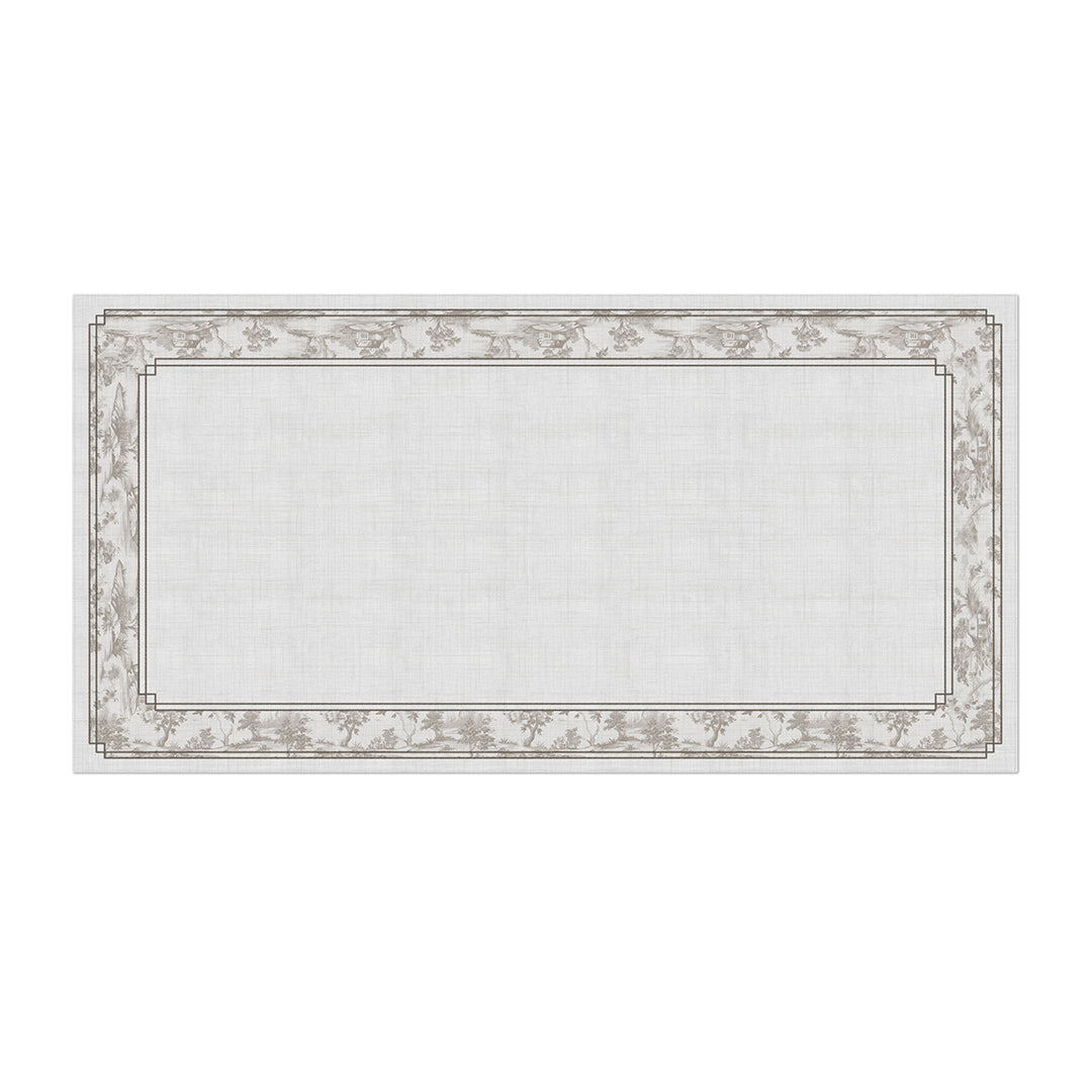 Toalha de Mesa Retangular Floral Cinza 8 Lugares 140x270