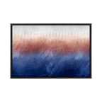Quadro Abstrato Azul com Vidro Moldura 3D Preta - Médio 90x60cm