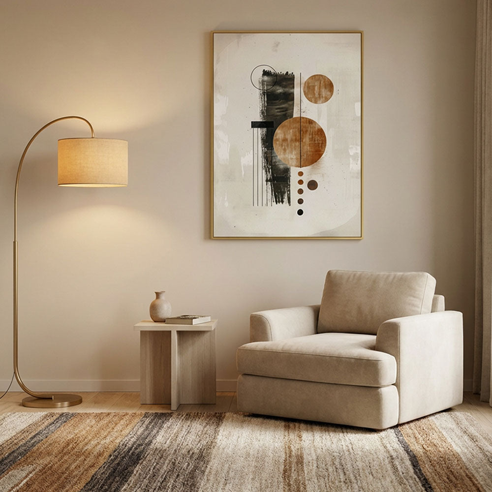 Quadro 3D Formas sem Vidro Moldura Amadeirado - Grande 80x120cm