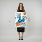 Quadro Abstrato Paradise com Vidro Moldura Branca - Médio 50x70cm