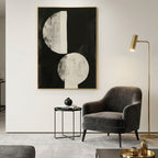 Quadro Boho Círculos com Vidro Moldura Amadeirada - Grande 80x100cm