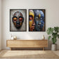 Quadro Máscara Africana com e sem Vidro  Moldura 3D Preta - Grande 80x120cm