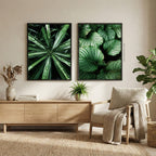 Quadro Planta c/ Gotas de Água com e sem Vidro Moldura 3D Preta - Médio 50x70cm