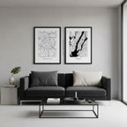 Quadro Paris França Tela Fosca Moldura Preta - Médio 50x70cm