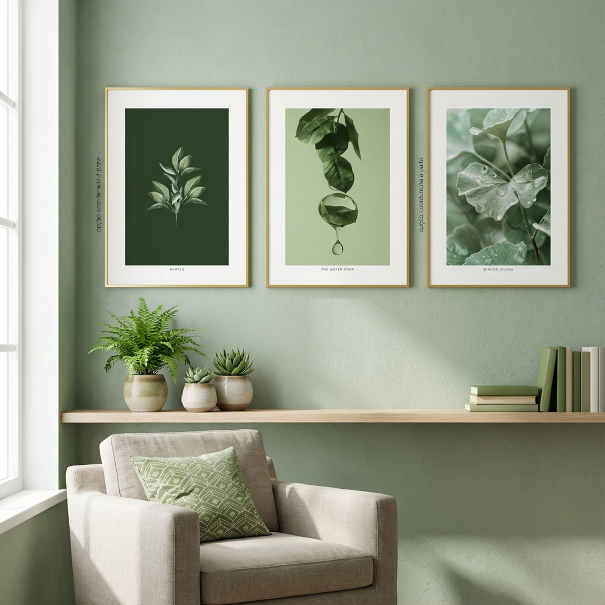 Quadro Gota de Água Tela Fosca Moldura Amadeirada - Médio 40x60cm