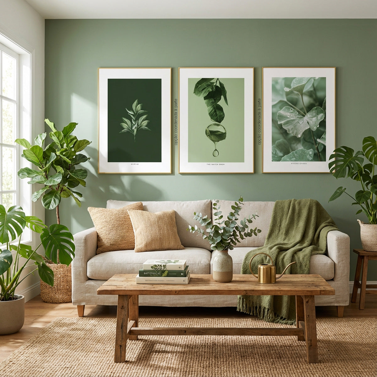 Quadro Planta Murta Tela Fosca Moldura Amadeirada - Médio 40x60cm