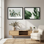 Quadro Botânico Natureza Tela Fosca Moldura Preta - Pequeno 42x32cm