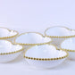 Bowl Coração Branco Borda Dourada