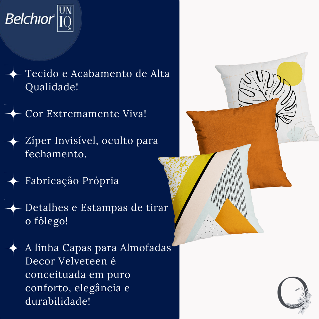 Kit Capa Almofada Aveludada Preta e Branca com Leve Canelado Quadrada Velveteen