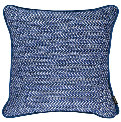 Capa Almofada Azul Marinho Jacquard com Cordonê 50x50cm