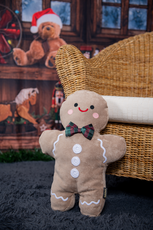 Almofada Biscoito de Gengibre Bordado Natal Gingerbread 37x52cm