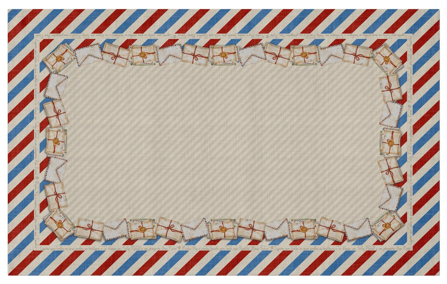 Toalha de Mesa Cartão Postal de Natal Carta 1,40x2,20m