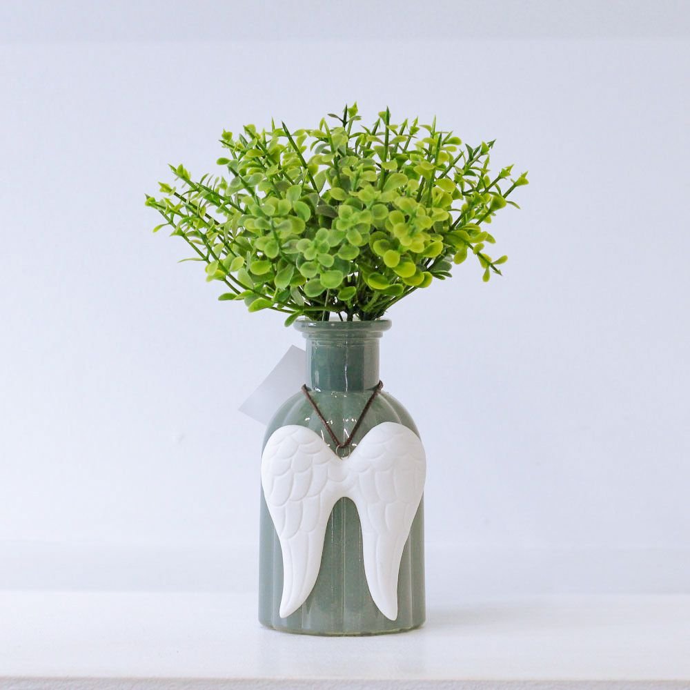Garrafa de Vidro Decorativa Com Pingente Asa de Brinde